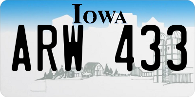 IA license plate ARW433