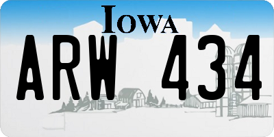 IA license plate ARW434