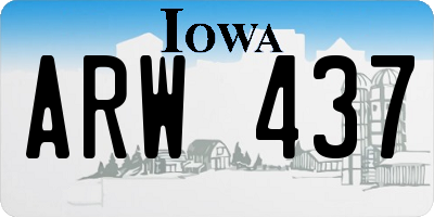 IA license plate ARW437