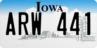 IA license plate ARW441