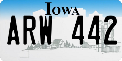 IA license plate ARW442