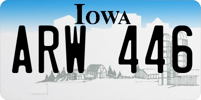 IA license plate ARW446