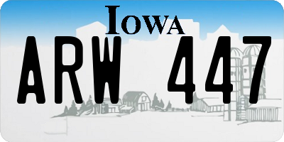 IA license plate ARW447