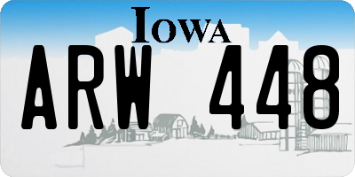 IA license plate ARW448