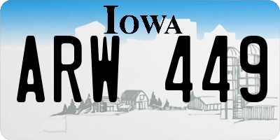 IA license plate ARW449