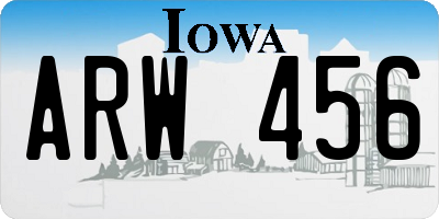 IA license plate ARW456