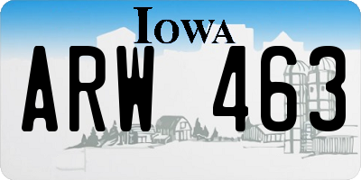 IA license plate ARW463