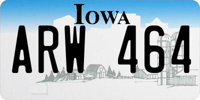 IA license plate ARW464
