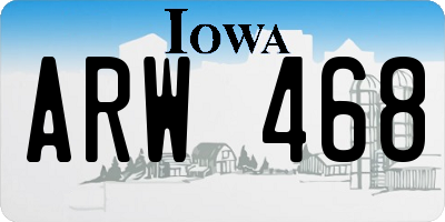 IA license plate ARW468