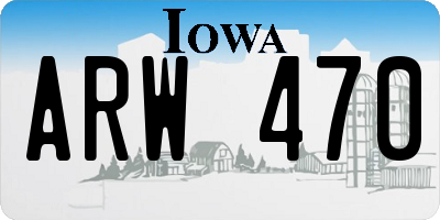 IA license plate ARW470