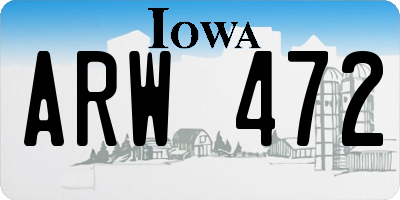 IA license plate ARW472