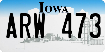 IA license plate ARW473