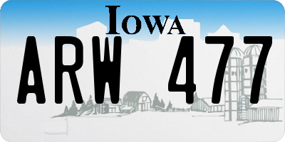 IA license plate ARW477