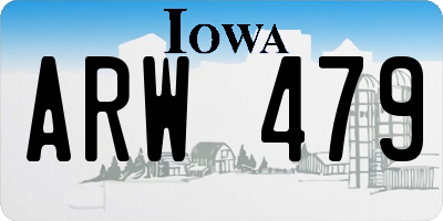 IA license plate ARW479