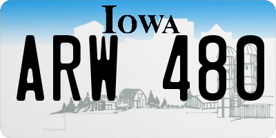 IA license plate ARW480