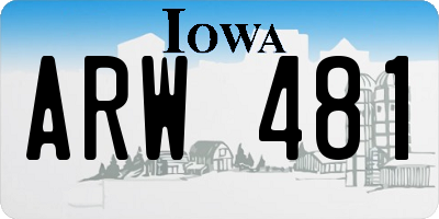 IA license plate ARW481