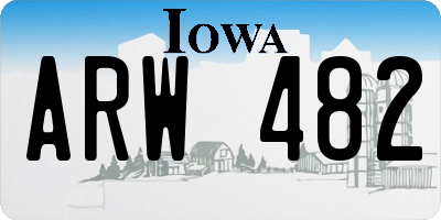 IA license plate ARW482