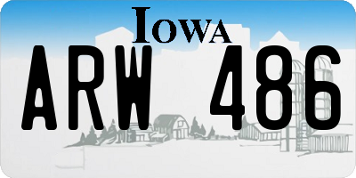 IA license plate ARW486