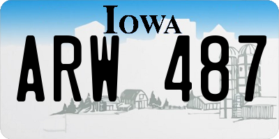 IA license plate ARW487