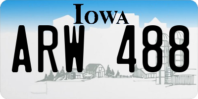 IA license plate ARW488