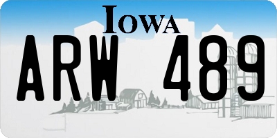 IA license plate ARW489