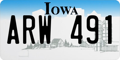 IA license plate ARW491