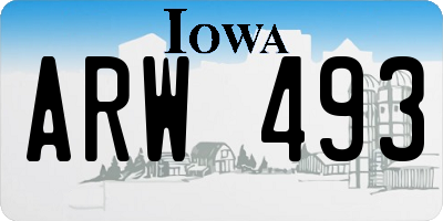 IA license plate ARW493