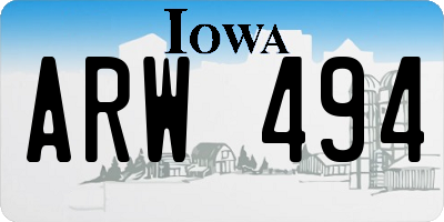 IA license plate ARW494