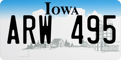 IA license plate ARW495