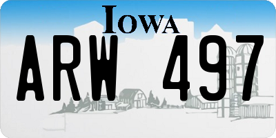 IA license plate ARW497