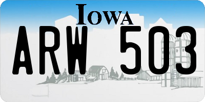 IA license plate ARW503