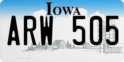 IA license plate ARW505
