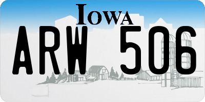 IA license plate ARW506