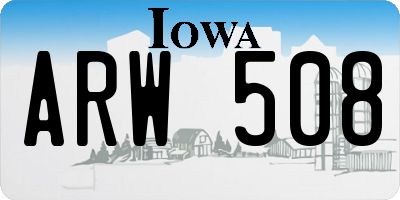 IA license plate ARW508