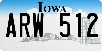 IA license plate ARW512