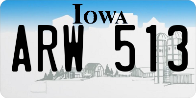 IA license plate ARW513