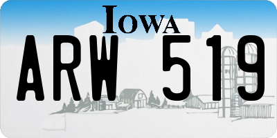 IA license plate ARW519