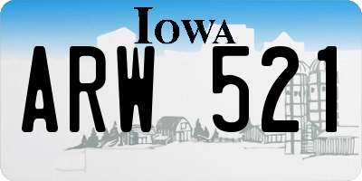 IA license plate ARW521