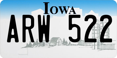 IA license plate ARW522
