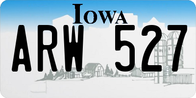 IA license plate ARW527