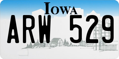 IA license plate ARW529