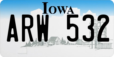 IA license plate ARW532