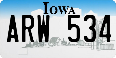 IA license plate ARW534