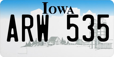 IA license plate ARW535