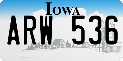 IA license plate ARW536