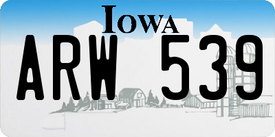 IA license plate ARW539