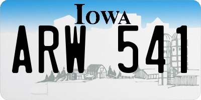 IA license plate ARW541