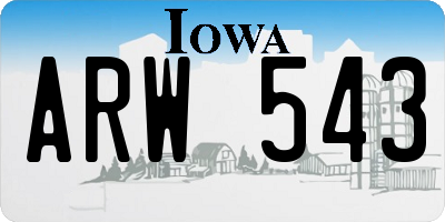 IA license plate ARW543