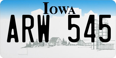 IA license plate ARW545
