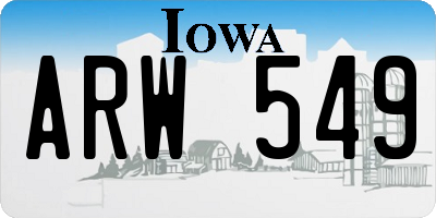 IA license plate ARW549